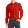 thumbnail image 1 of Desire Collection Men's Long Sleeve Classic Fit Pocket Dress Shirt Red XL, 1 of 17