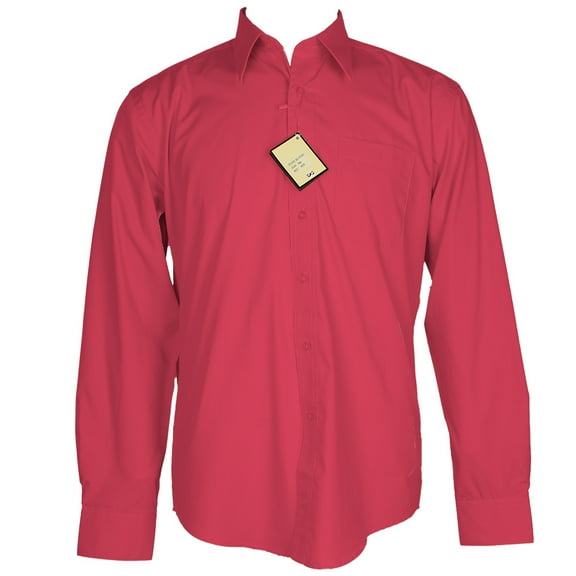 Desire Collection Men's Long Sleeve Classic Fit Pocket Dress Shirt Rose 3XL