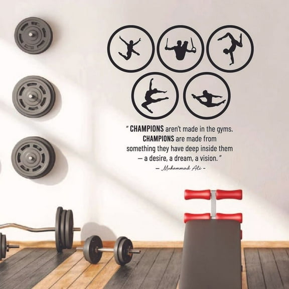 A Desire A Dream A Vision Gymnastics Motivation Quote Wall Sticker Art Decal for Girls Boys Room Bedroom Dance Studio Garage House Fun Home Decor Stickers Wall Art Vinyl Decoration Size (10x10 inch)