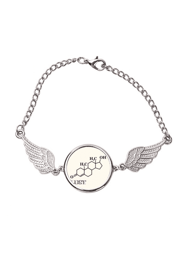 Desire Love Molecular Structure Bracelet Wristband Angel Wings Bangle