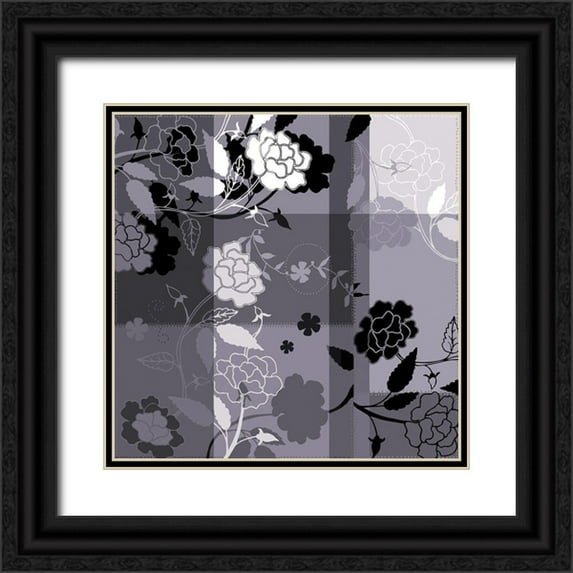 Desire, Magalie 12x12 Black Ornate Wood Framed with Double Matting Museum Art Print Titled - Camelias noirs II
