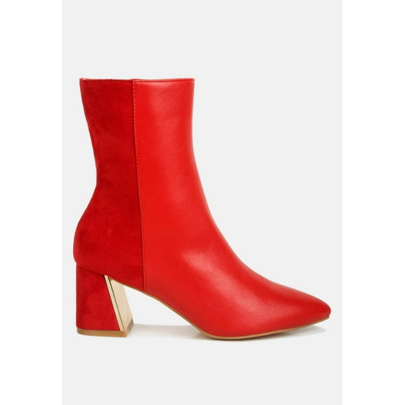 Desire Suede Back Panel High Ankle Boots