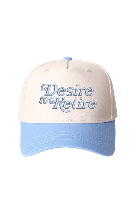 "Desire to Retire" Letter Embroidered Patchwork Trucker Hat | Adjustable Unisex Snapback, Dream Life Travel Essential Cap