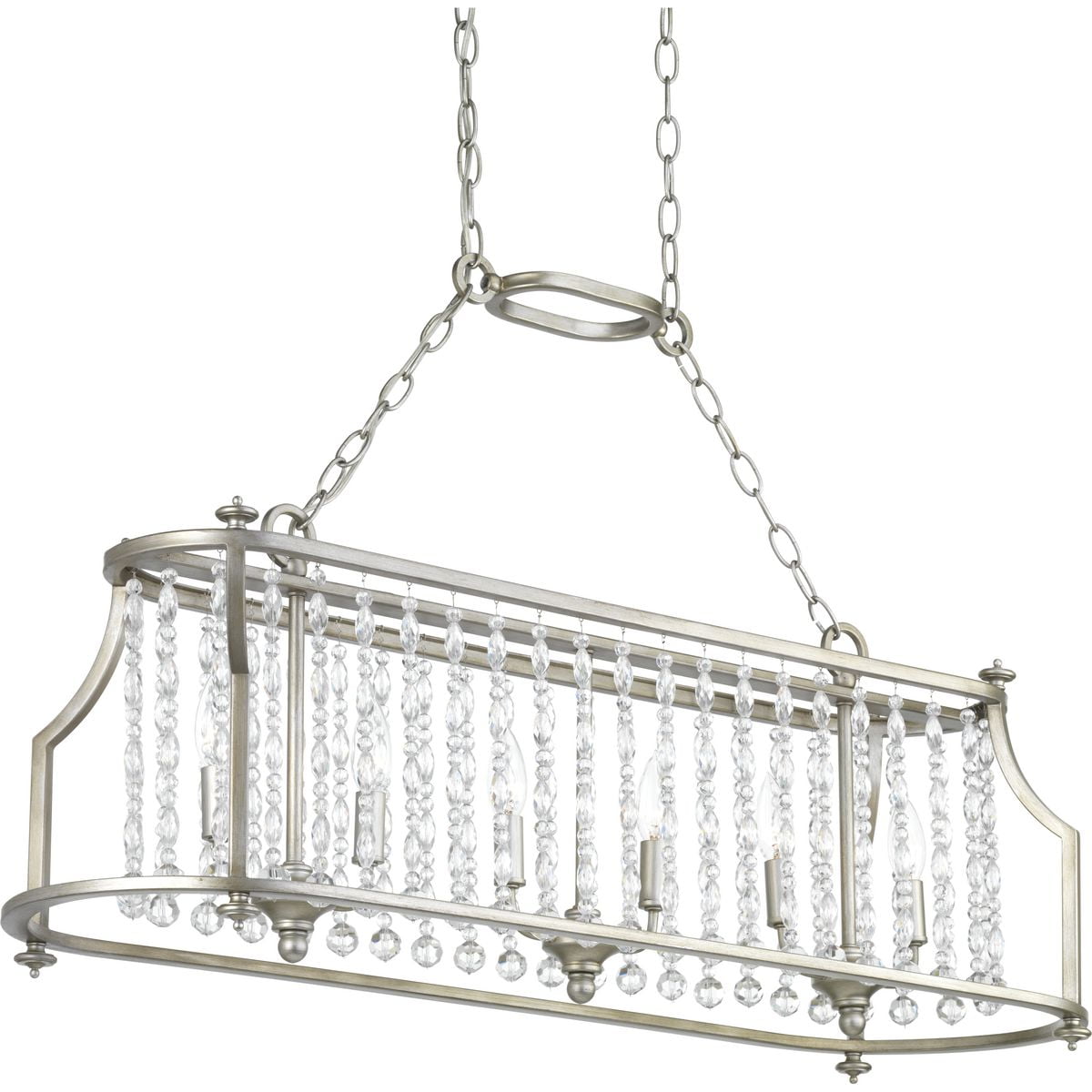 Desiree Silver Ridge 38" LED Crystal Linear Chandelier