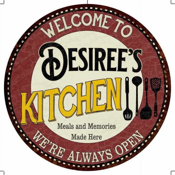 Desiree's Kitchen 12" Round Metal Sign Bar Game Room Wall Déco 200120040427