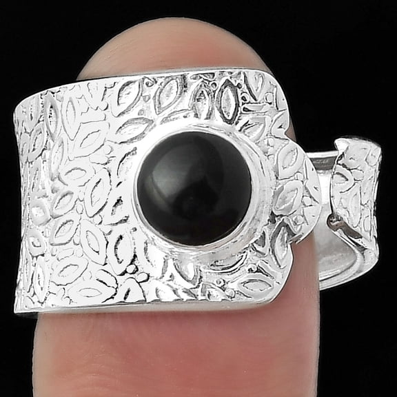 Desiregem Adjustable - Black Onyx - Brazil 925 Silver Adult Women Ring s.8 Jewelry SDR152374