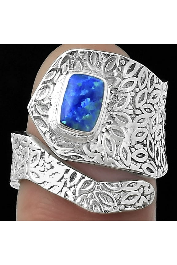Adjustable - Fire Opal 925 Sterling Silver Adult Women Ring s.6.5 Jewelry SDR152343