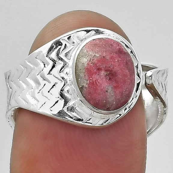 Desiregem Adjustable - Pink Thulite - Norway 925 Silver Adult Women Ring s.7.5 Jewelry SDR152437