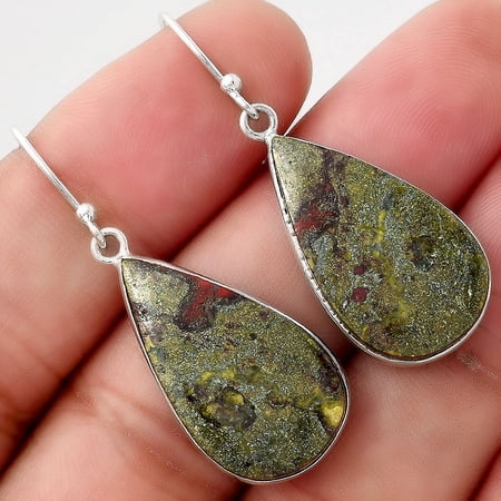 Desiregem Dragon Blood Stone - South Africa 925 Silver Adult Women Earrings Jewelry SDE50981 E-1001