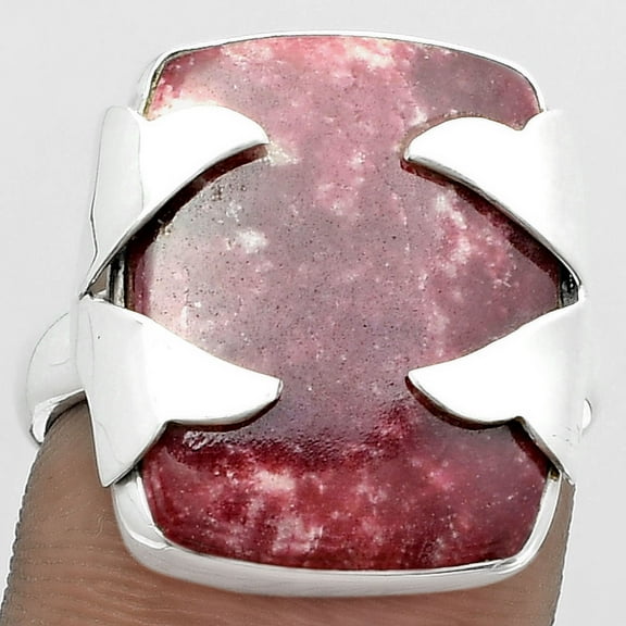 Desiregem Natural Pink Thulite - Norway 925 Sterling Silver Adult Women Ring s.7.5 Jewelry SDR151653