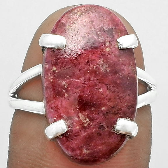 Desiregem Natural Pink Thulite - Norway 925 Sterling Silver Adult Women Ring s.7.5 Jewelry SDR151680