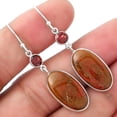 thumbnail image 1 of Desiregem Natural Red Moss Agate & Garnet 925 Sterling Silver Adult Women Earrings Jewelry SDE53868, 1 of 3