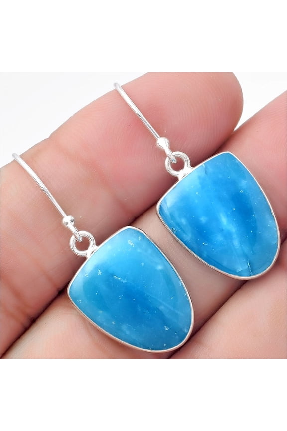 Natural Smithsonite 925 Sterling Silver Adult Women Earrings Jewelry SDE56591
