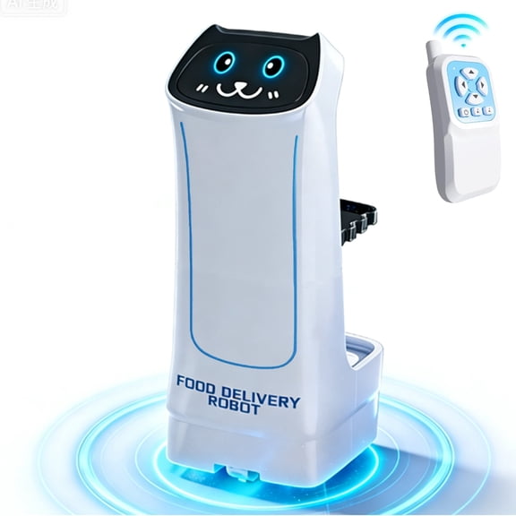 Desiso Food Delivery Robot for Kids, Intelligent Remote Robot Toys with Lighting Sound Effects and Detachable Plates, Interactive Educational Toys for Children Nursery Home Christmas Birthday Gift