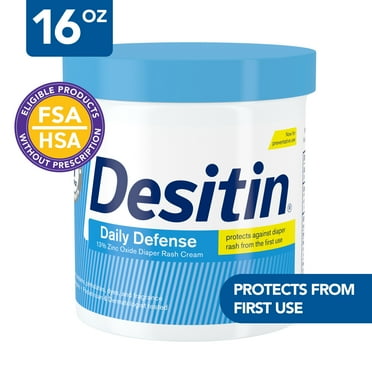 Desitin Daily Defense Baby Diaper Rash Cream, Butt Paste with 13% Zinc Oxide, 16 oz