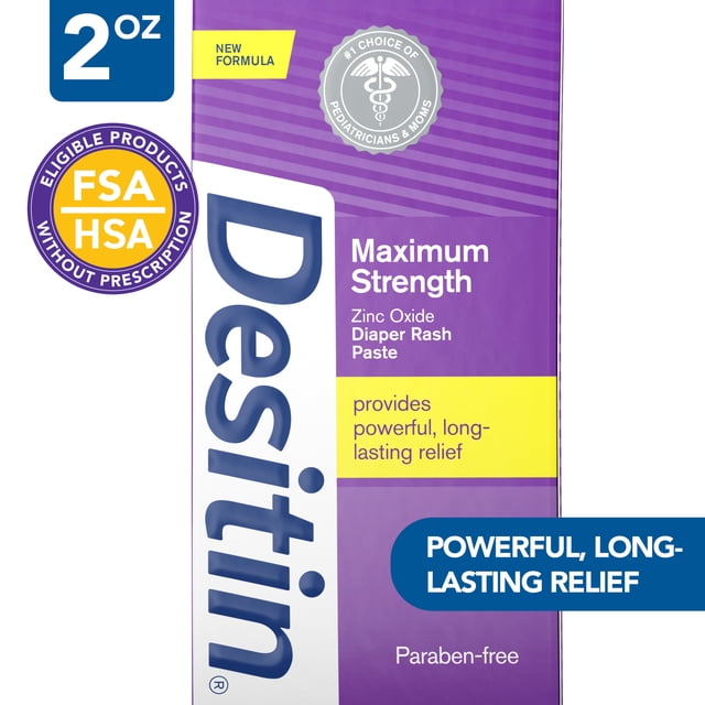 Desitin Maximum Strength Baby Diaper Rash Cream, Travel Size Butt Paste ...