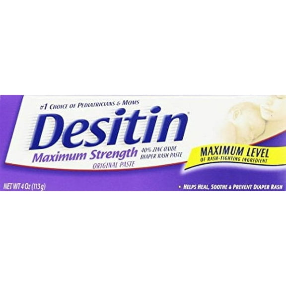 Desitin Maximum Strength Long Lasting Diaper Rash Paste Relief, 4oz, 6-Pack