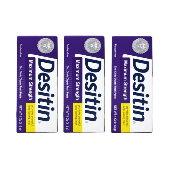 Desitin Maximum Strength Diaper Rash Paste 4 oz tube (Pack of 3)