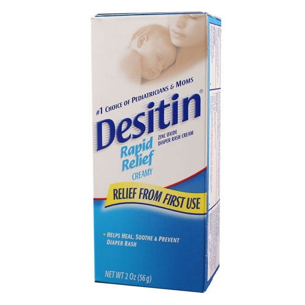 Desitin Rapid Relief Creamy Zinc Oxide Diaper Rash Cream, 2 oz