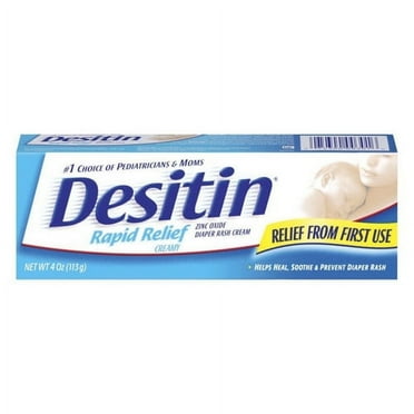 Desitin Rapid Relief Diaper Rash Ointment, Creamy - 4 Oz, 2 Pack
