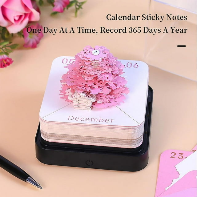 Desk 3D Memo Pad 2024 Calendar Creative Panoramic Calendar with Light