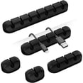 thumbnail image 1 of Desk Accessories for Charging Organizer - 5 Packs Grey Computer Desk Accessories and Adhesive Cord Organizer for Cable Holder Cleans Up Messy Wires at Home, Car and Office, 1 of 14