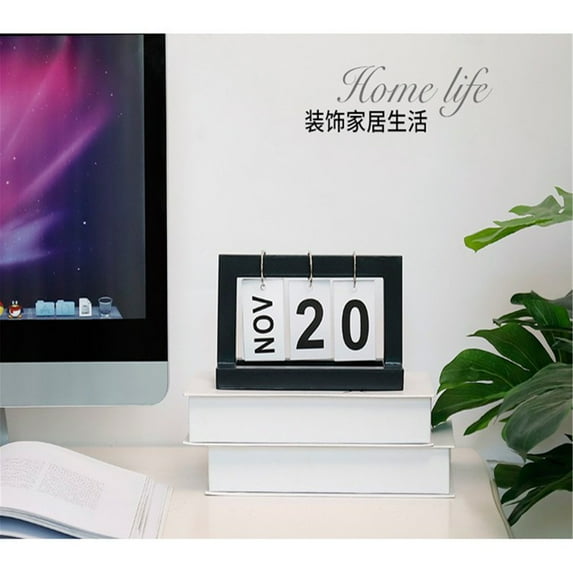 Desk Accessories Promotion Sale! Nomeni Decoration Diy Calendar Retro Perpetual Office Calendar Wall School Crafts Decoration & Hangs, Home Decor Clearance Sale Black
