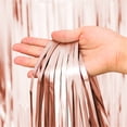thumbnail image 1 of Desk Accessories Promotion Sale! Nomeni Foil Curtains Metal Shimmer Curtain for Birthday Wedding Party, Home Decor Clearance Sale Rose Gold, 1 of 2