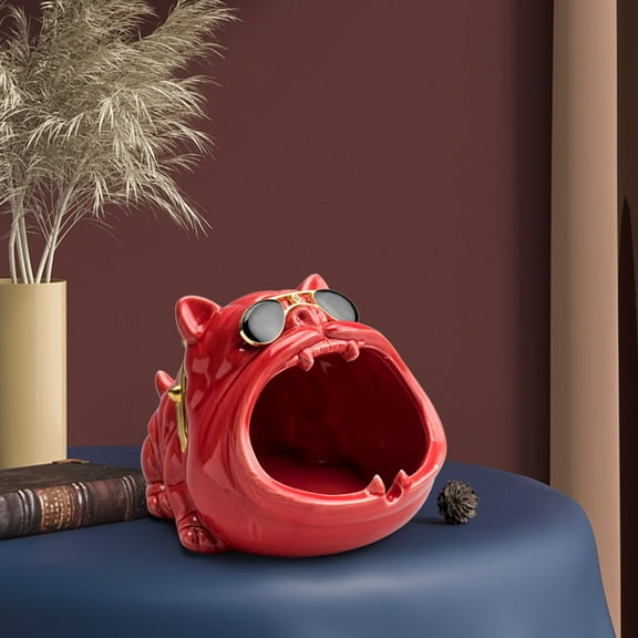 Desk Accessories Promotion Sale! Nomeni Tray Ceramic Decorative Windproof Large Tray Dog Trays for Fathers Gift Outdoor Tray for Home Office Decoration Black, Home Decor Clearance Sale Red