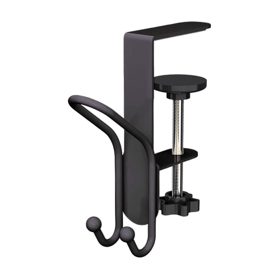 Desk Backpack Hook for School Table Student Purse Hanger Heavy Duty Stainless Steel Bag Hanging Clip No Drill Portable Tableside Backpack Holder Rack,Dark Gray