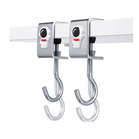 Desk Bag Hook,2 Pcs Nail Free Storage Hook, Space Organizer Headset Stand, Under Desk Hook Mount, Student Work Desk Hook
