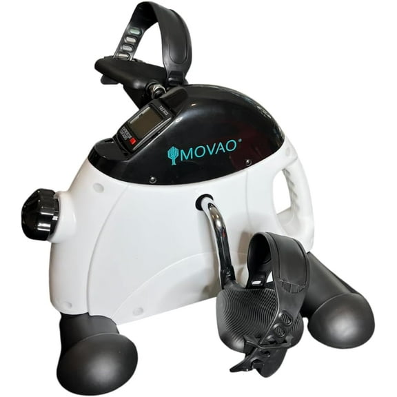 Under Desk Bike Mini Exercise Bike with Upgraded Wide Pedals & Easily Adjustable Strap for Leg Cycling Exercise Portable Bike with LCD Display and Adjustable Tension