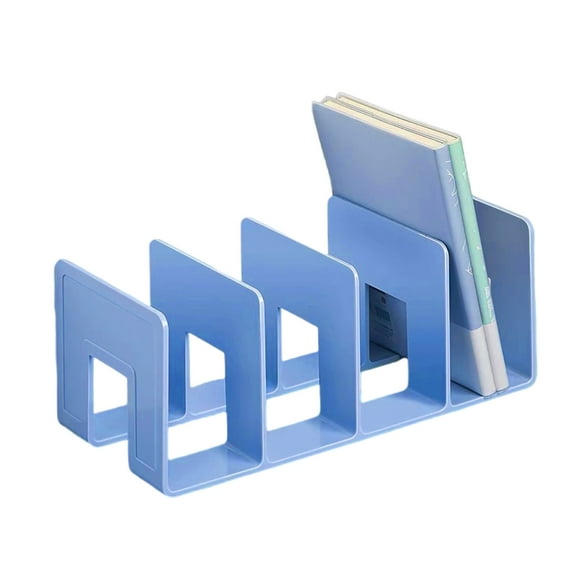 Desk Bookend 4 Compartments Bookend Multipurpose Desk Book End Magazine Book Stand Book Space Saving Desk Organizers