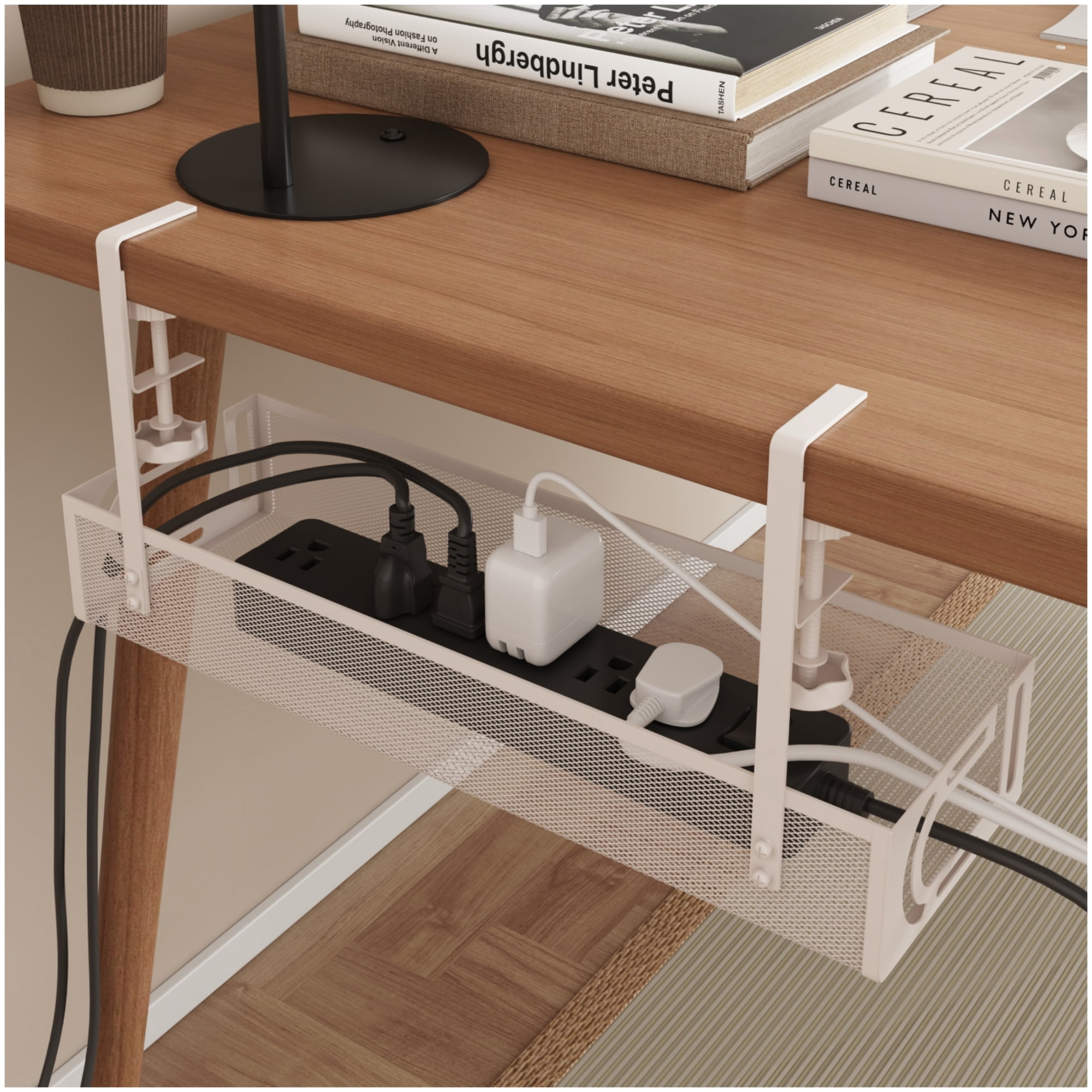 Aazon.co: Seloo Under Desk Cable Anageent Tray No Drill, Cable