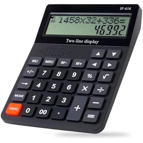 Desk Calculator, Basic Desktop Calculators Big Buttons and 2 Line Display, 4 Function Simple Calculator, Large Talking Calculators Office Supplies for Office Business School Students$$Office