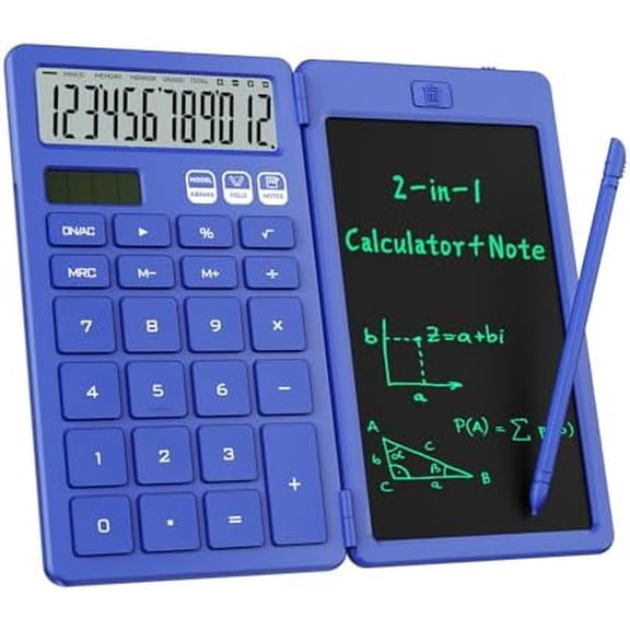 Desk Calculator with Erasable LCD Notepad Calculators Quivanta Desktop Basic Calculators for Middle School Cute Pocket Solar Calculator Office Desk Accessories Supplies Home Office Essential Big