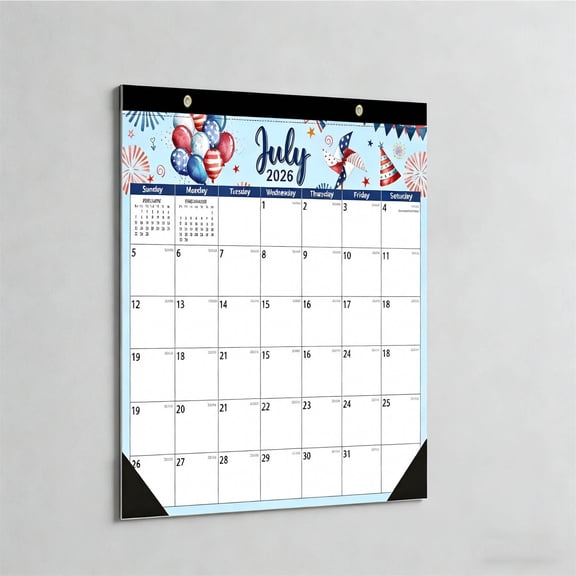 Desk Calendar 18 Month English Calendar July 2026 - December 2027 Large Daily Blocks Wall & Desk Calendar with Notes for Office Home