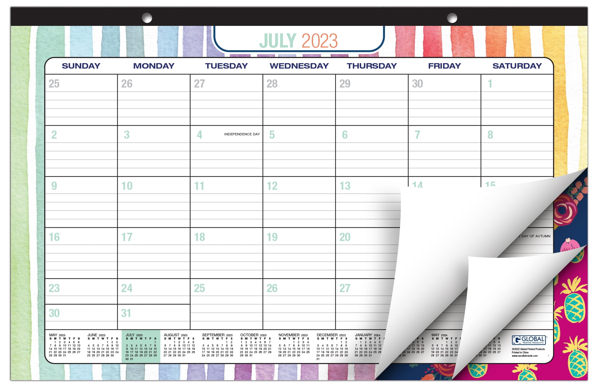 Desk Calendar 20232024, 11"x17", 19 Monthly Wall Calendar Colorful
