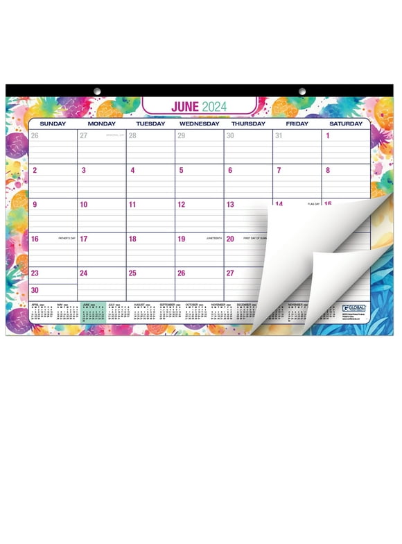 Desk Calendar 2024 - 2025, 11"x17", 19 Monthly Wall Calendar Colorful Design Pages, Easy to Hang - Global Printed Products Runs Through June 2024 to December 2025