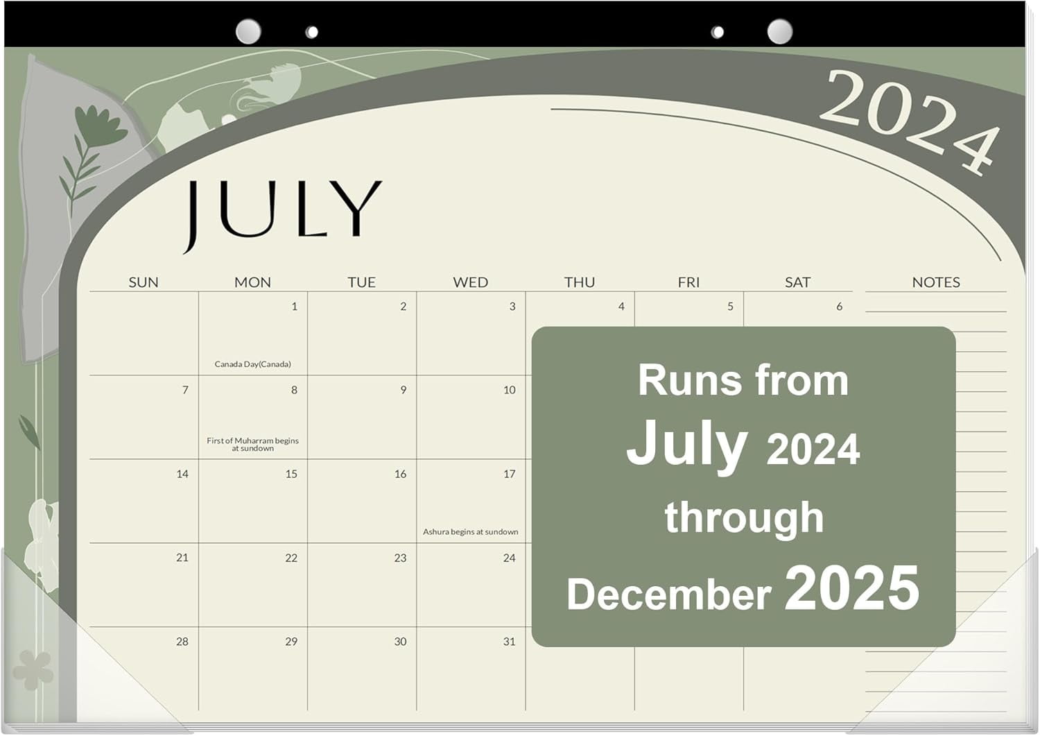 Desk Calendar 20242025 17x12, 18 Months, JUL. 2024 DEC. 2025