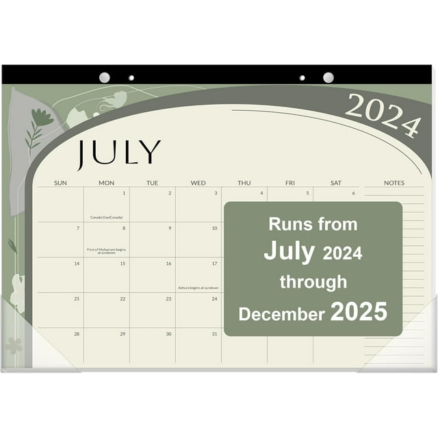 Desk Calendar 20242025 17x12, 18 Months, JUL. 2024 DEC. 2025