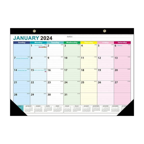 Desk Calendar 2024-2025,Jan 2024- Jun 2025, 18 Months Calendar, 17" x 12" Large Wall Calendar 2024 with Use for Home or Office - style1;