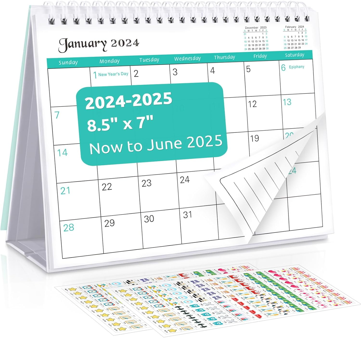 Desk Calendar 20242025, Small Desktop Calendar, Jan. 2024 Jun.2025, 7
