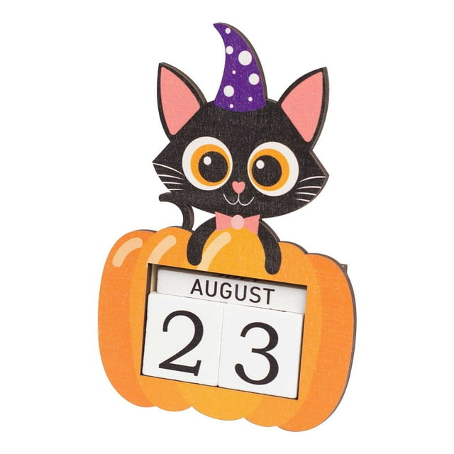 Desk Calendar 20242025 Vmvidoty Halloween Wooden Countdown Calendar