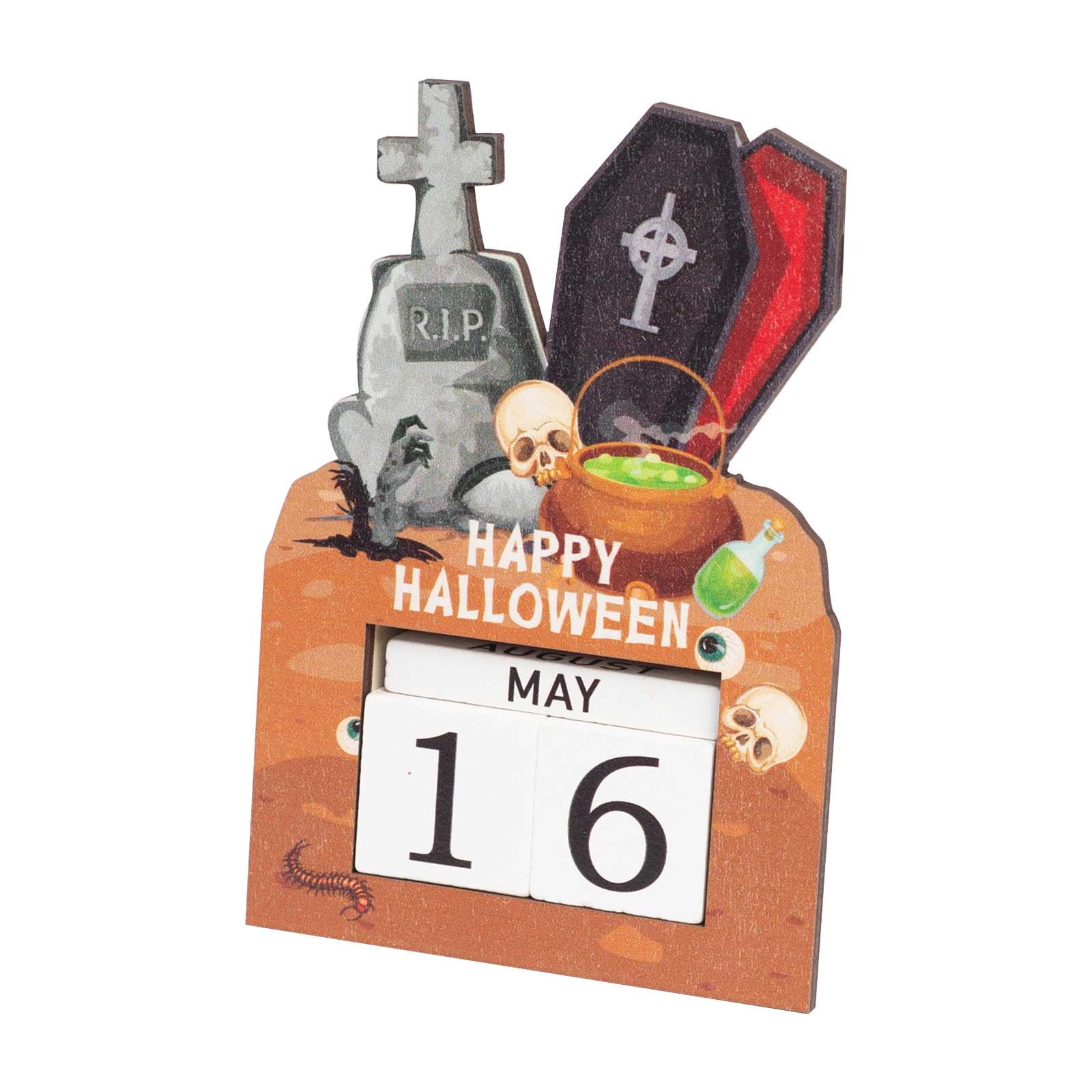Desk Calendar 20242025 Vmvidoty Halloween Wooden Countdown Calendar