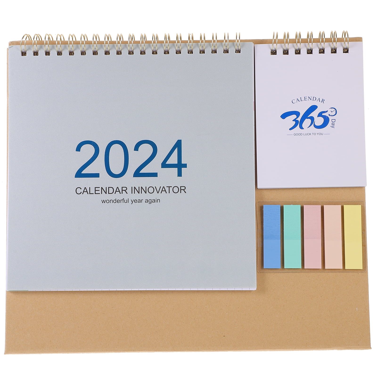 Desk Calendar 2024 Simple and Creative Modern Business Notes (pink/yellow Leather Frame