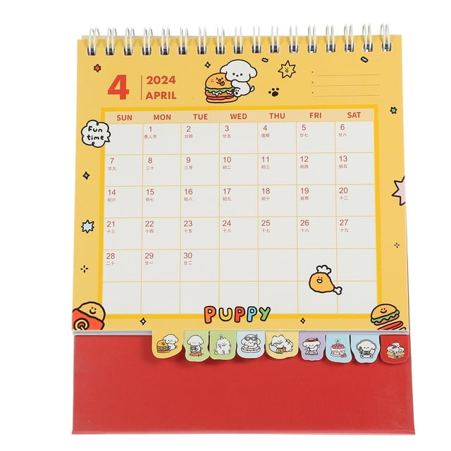 Desk Calendar 2024 Standing Flip Desktop Calendar Portable Calendar for