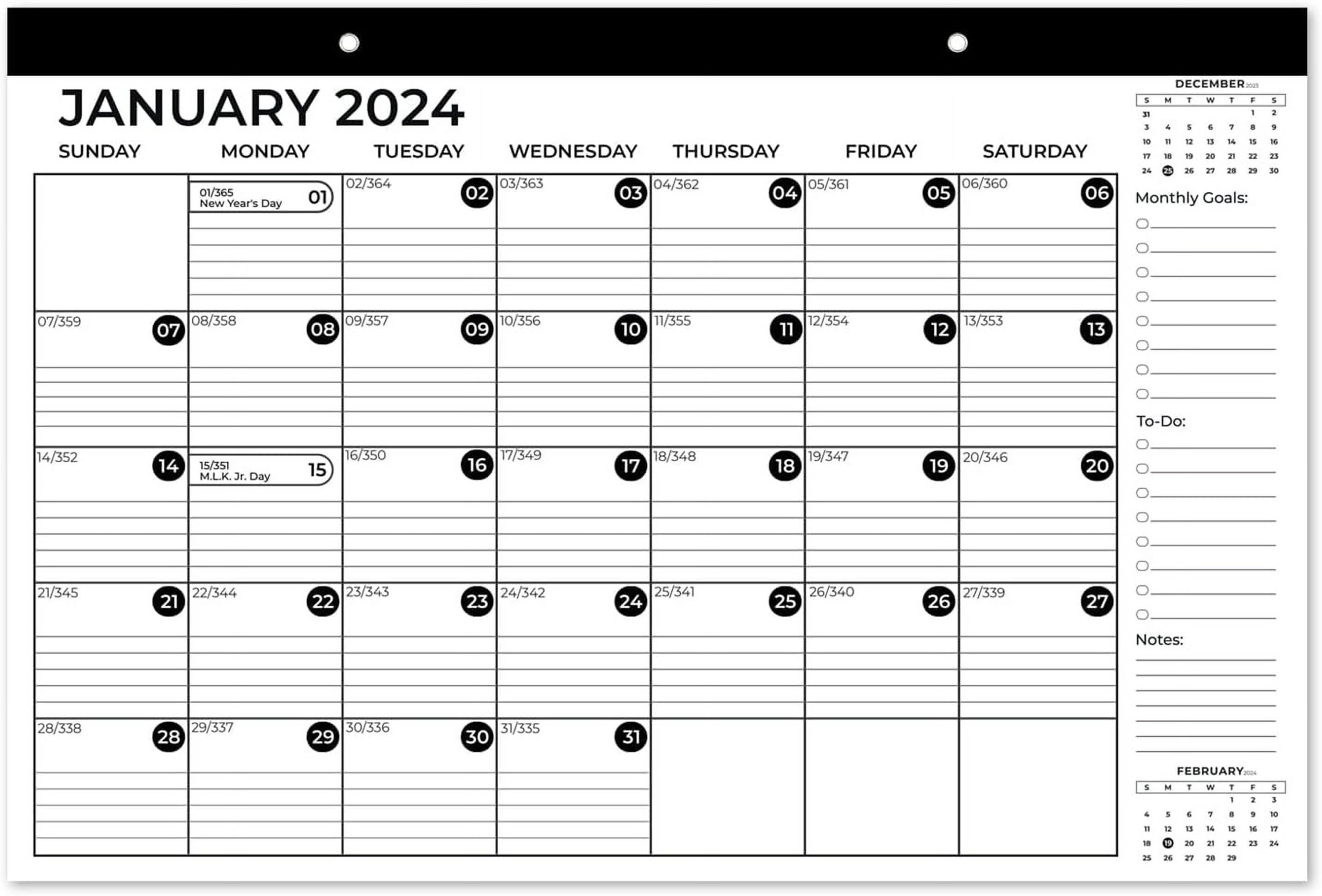 Great Big 12 Month 2025 Wall Calendar