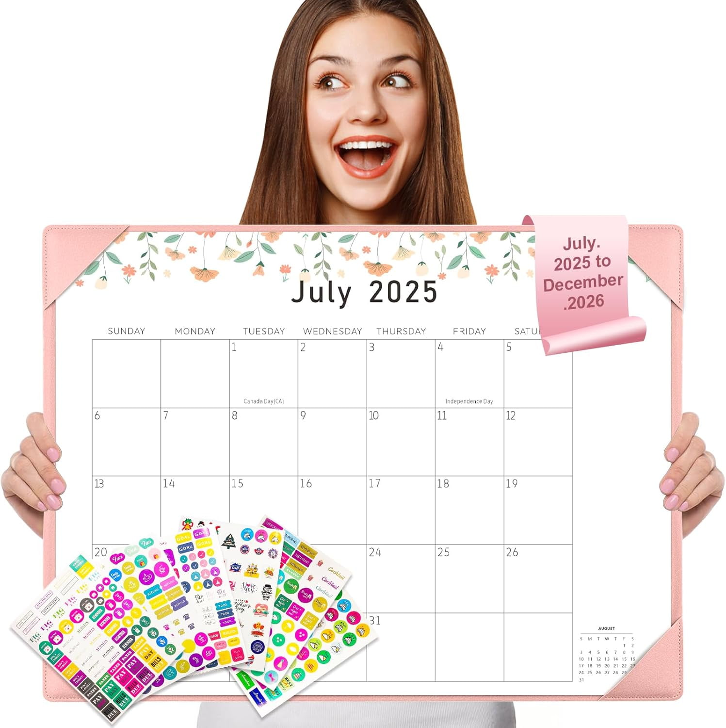 Desk Calendar 20252026, July 2025Dec 2026, 18 Monthly Large Calendar