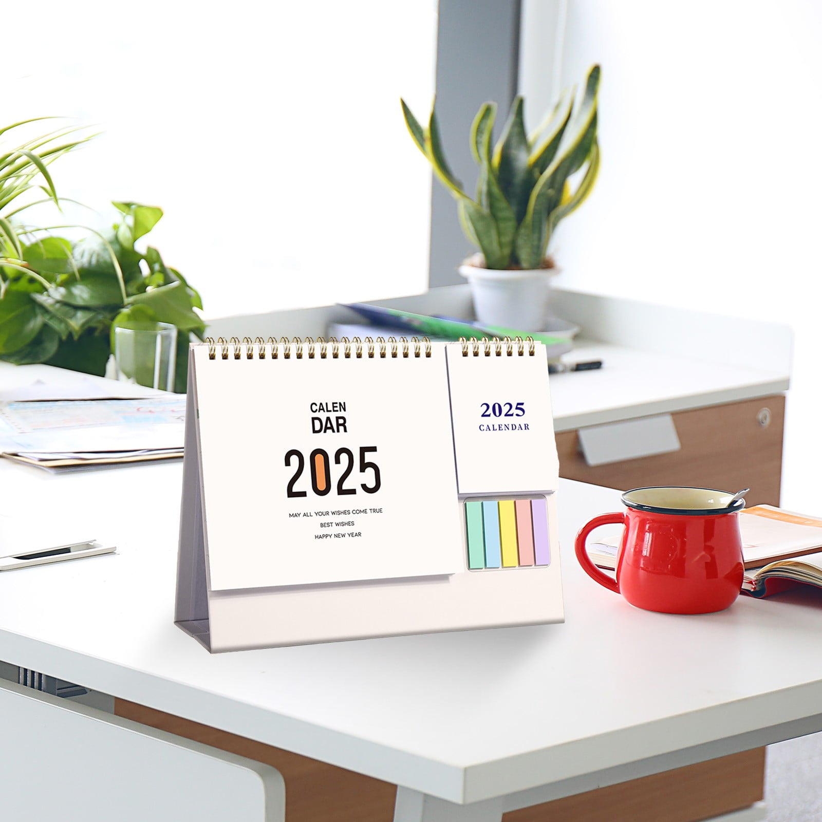 Desk Calendar 2025 Standing Flip, Small Desk Calendar 2025 Stand up